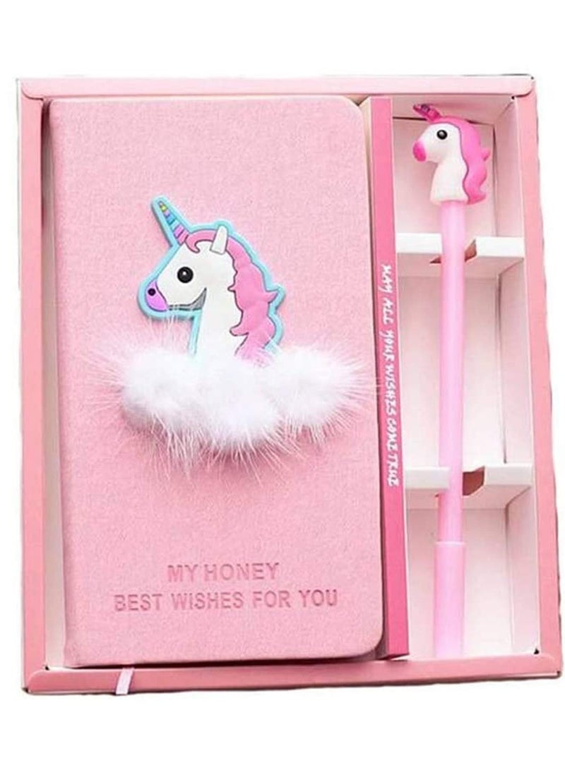 general Unicorn notebook with pen, stationery diary manual notebook pocket notepad for students children girls - Image 1