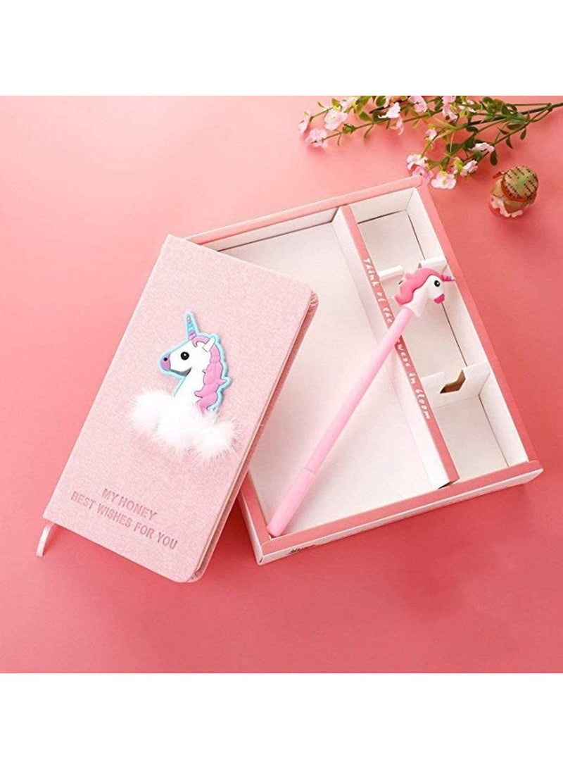 general Unicorn notebook with pen, stationery diary manual notebook pocket notepad for students children girls - Image 5
