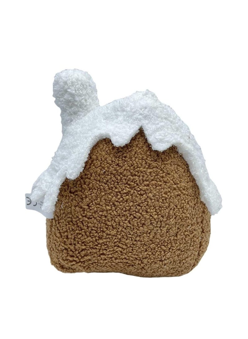 عام وسادة بيت خبز الزنجبيل الاحتفالية، دمية قطيفة على شكل بيت خبز الزنجبيل الاحتفالي، مثالية لهدايا أعياد الميلاد والعطلات للأطفال - Image 3