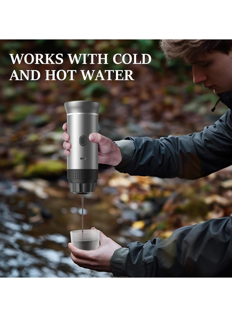 جوشبيرغ ماكينة صنع قهوة إسبريسو كهربائية للسفر مع تسخين المياه وصانعة قهوة محمولة متوافقة مع كبسولات القهوة المطحونة الصغيرة والكبيرة - Image 5