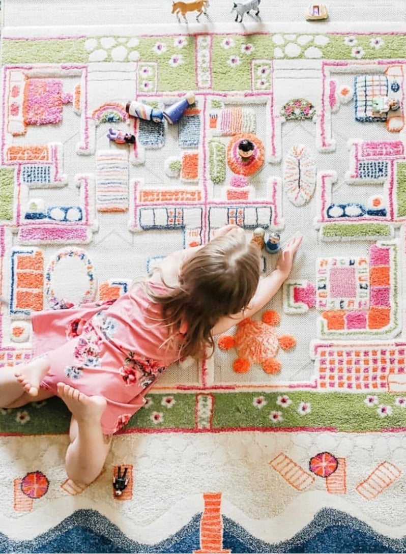 IVI 3D Play Carpet Beach House - Medium | Blue | Activity Playmat for Kids & Children | Bedroom, Living Room, Nursery Rug | Polypropylene | Foldable | 150 cm x 100 cm - Image 4