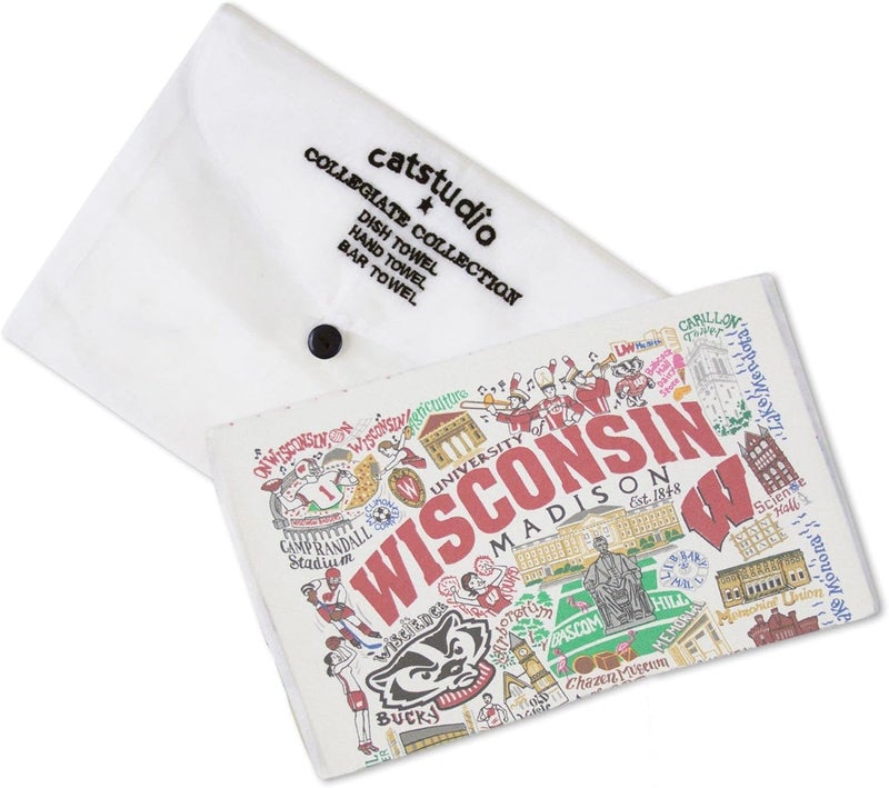 Catstudio Dish Towel, University of Wisconsin Badgers Hand Towel - Collegiate Kitchen Towels for Wisconsin Fans - Perfect Graduation Gift, Gift for Parents, Students and Alums - Image 2