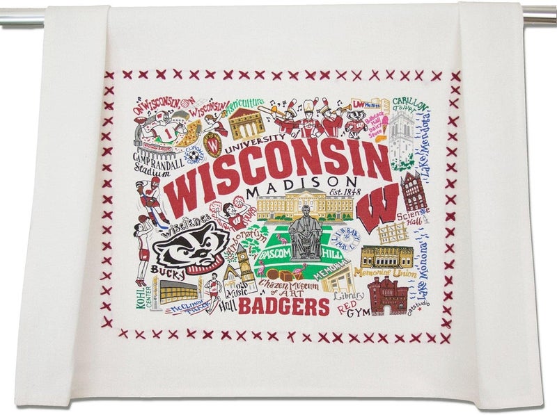 Catstudio Dish Towel, University of Wisconsin Badgers Hand Towel - Collegiate Kitchen Towels for Wisconsin Fans - Perfect Graduation Gift, Gift for Parents, Students and Alums - Image 1