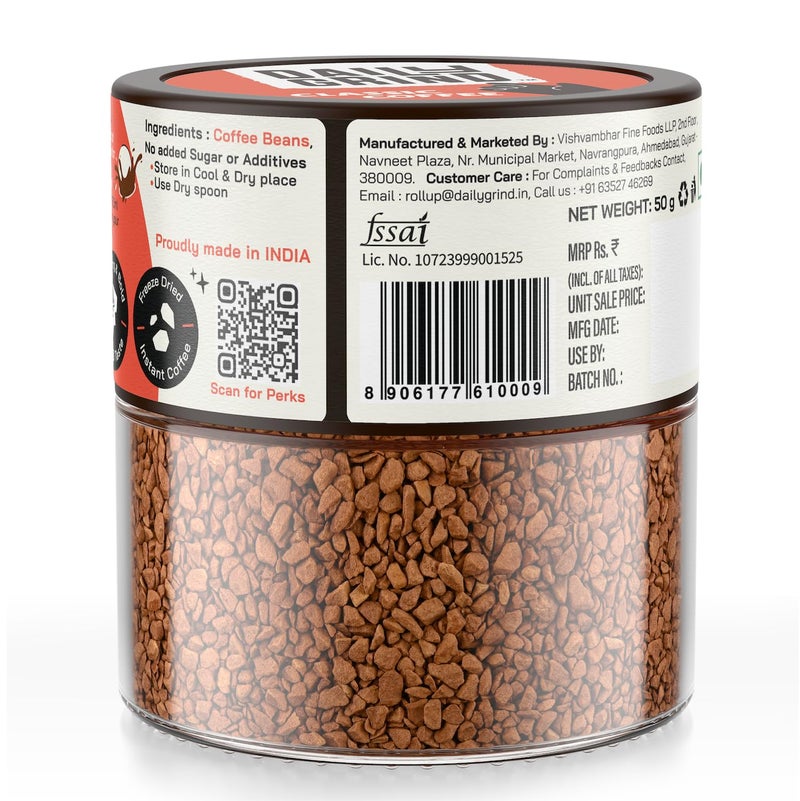DAILYGRIND Classic Flavored Instant Coffee Powder Combo Pack of 2 Jar x 50g |100% Arabica Beans For Both Hot & Cold Coffee | Makes 50 Cups - Image 5