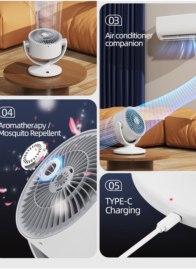 Generic Desktop Circulating Fan ,USB Oscillating Table Fan  with 3 Speeds,Mini Table Fan ,Ultra Quiet and LED Display, Portable Personal Air Circulator Fan for DesktopTable Office Bedroom(KS-2023)  - Image 3