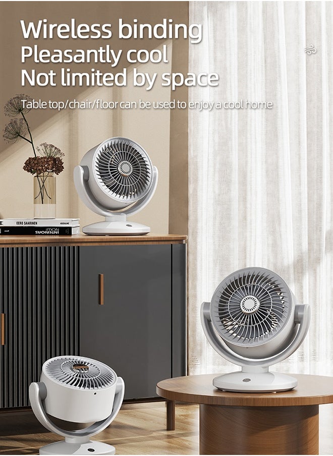 Desktop Circulating Fan ,USB Oscillating Table Fan  with 3 Speeds,Mini Table Fan ,Ultra Quiet and LED Display, Portable Personal Air Circulator Fan for DesktopTable Office Bedroom(KS-2023)