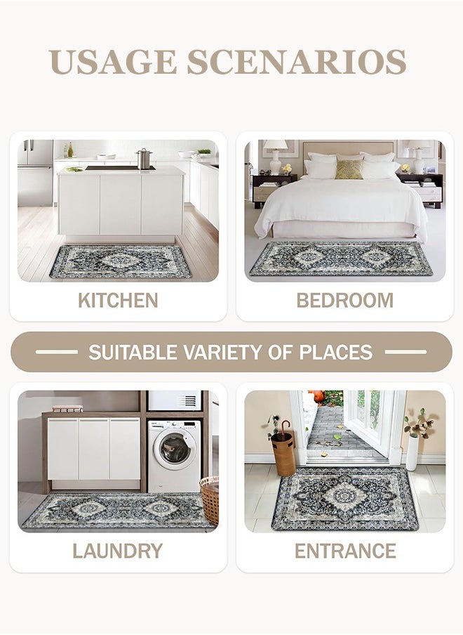 Generic 2 PCS Kitchen Floor Mats Rugs Set, Cushion Floor Carpet, Waterproof, Oil Resistant and Anti-Fatigue PU Standing Mat for Kitchen, Floor, Office, Sink, Laundry 45*75CM+45*120CM  - Image 5