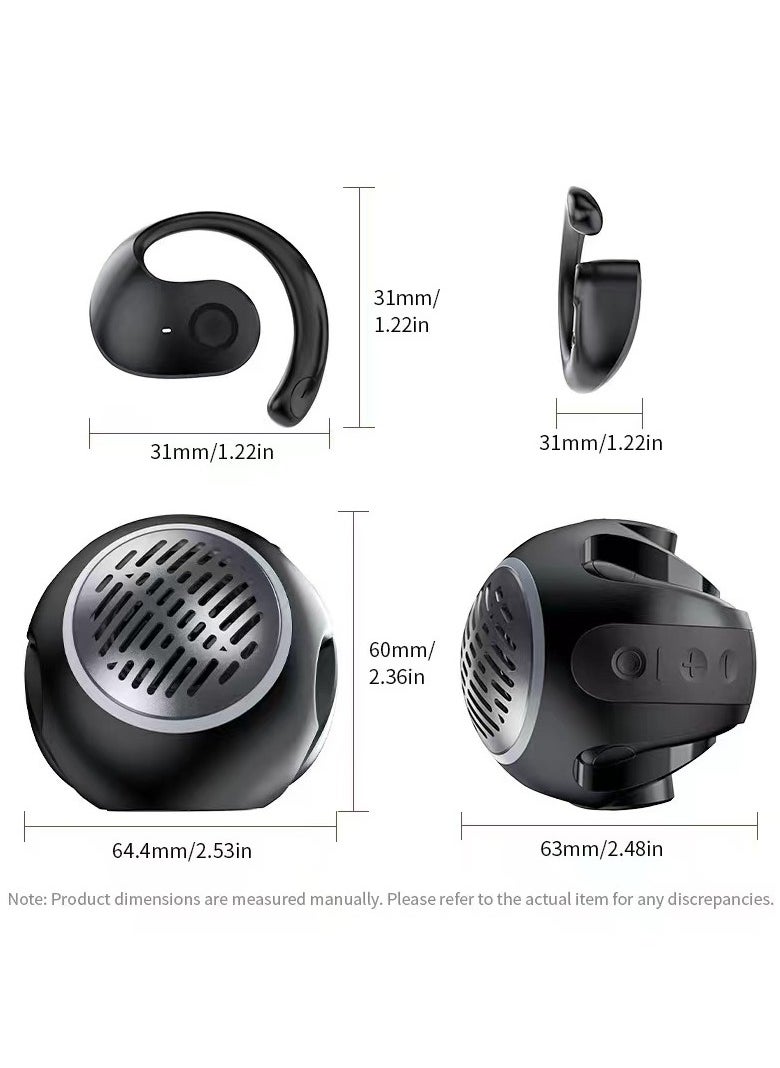 Generic - Open Ear TWS Headphones with Ear hook, Portable Mini Speaker 3D Ball Charging Case Clear Stereo Sound Built-in Mic,Wireless Headset Earbuds Workout Sports Fitness Bluetooth Earphones (Lavender Purple) - Image 1