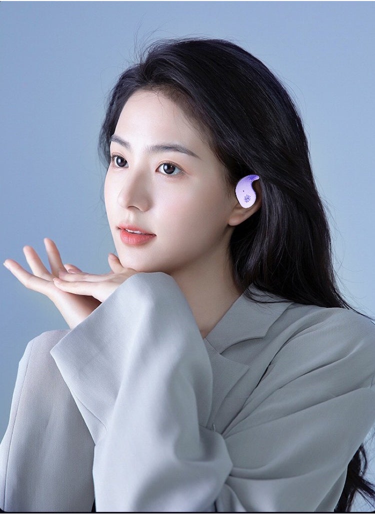 Generic - Open Ear TWS Headphones with Ear hook, Portable Mini Speaker 3D Ball Charging Case Clear Stereo Sound Built-in Mic,Wireless Headset Earbuds Workout Sports Fitness Bluetooth Earphones (Lavender Purple) - Image 1