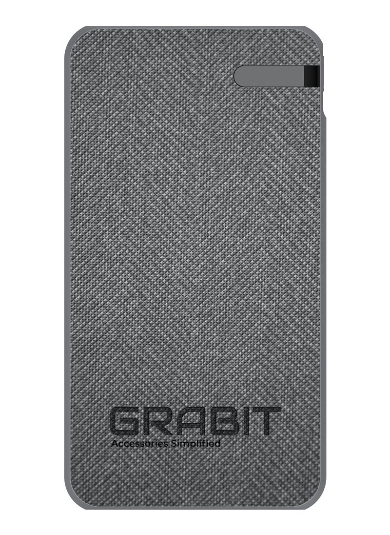GRABIT - GPOWER-200T Power Bank 20,000mAh PD Power Bank – Fast & Stylish. Charge on the go with 20,000mAh PD fast charging and a sleek tactile fabric finish. Features dual USB-C 20W output, 4-5 phone charges, and 4-LED battery indicators. Includes USB-C to USB-C cable. Compatible with iPhone, Samsung, OnePlus, Xiaomi, Huawei, Google Pixel, iPads, and more. Perfect for travel, work, and daily use. - Image 1