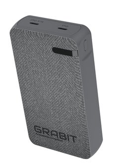 GRABIT GPOWER-200T Power Bank 20,000mAh PD Power Bank – Fast & Stylish. Charge on the go with 20,000mAh PD fast charging and a sleek tactile fabric finish. Features dual USB-C 20W output, 4-5 phone charges, and 4-LED battery indicators. Includes USB-C to USB-C cable. Compatible with iPhone, Samsung, OnePlus, Xiaomi, Huawei, Google Pixel, iPads, and more. Perfect for travel, work, and daily use.  - Image 2
