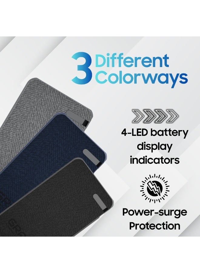 GRABIT GPOWER-200T 20,000mAh PD Power Bank – Dual USB-C 20W Fast Charging, Stylish Fabric Finish - Image 5
