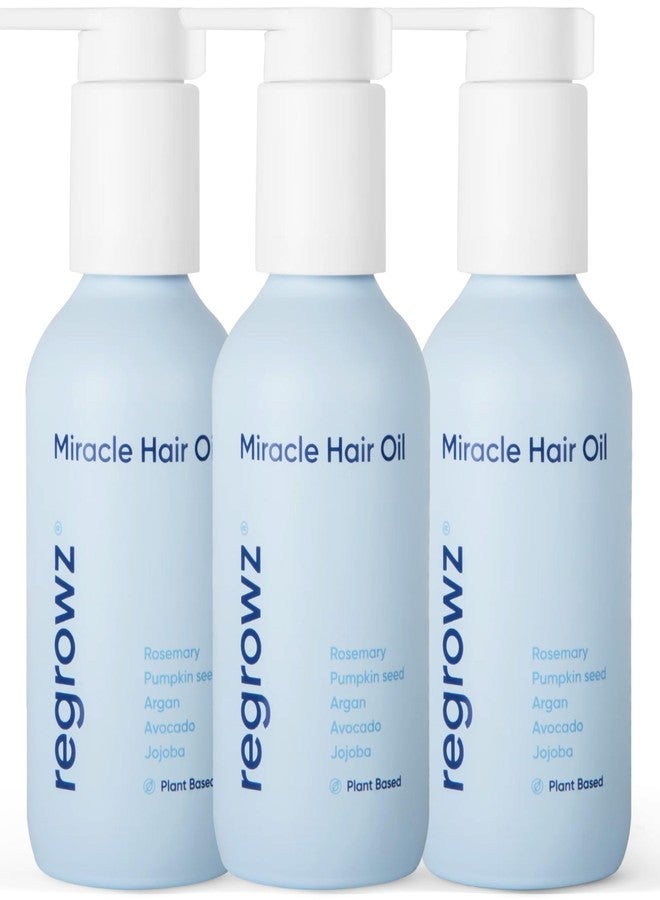 Regrowz Natural Hair Oil 3 x4.06 Fl Oz - Rosemary Hair Growth Oil with Argan & Jojoba – Strengthen, Hydrate & Moisturise Dry, Damaged Hair – Hair Loss Treatment - Image 1