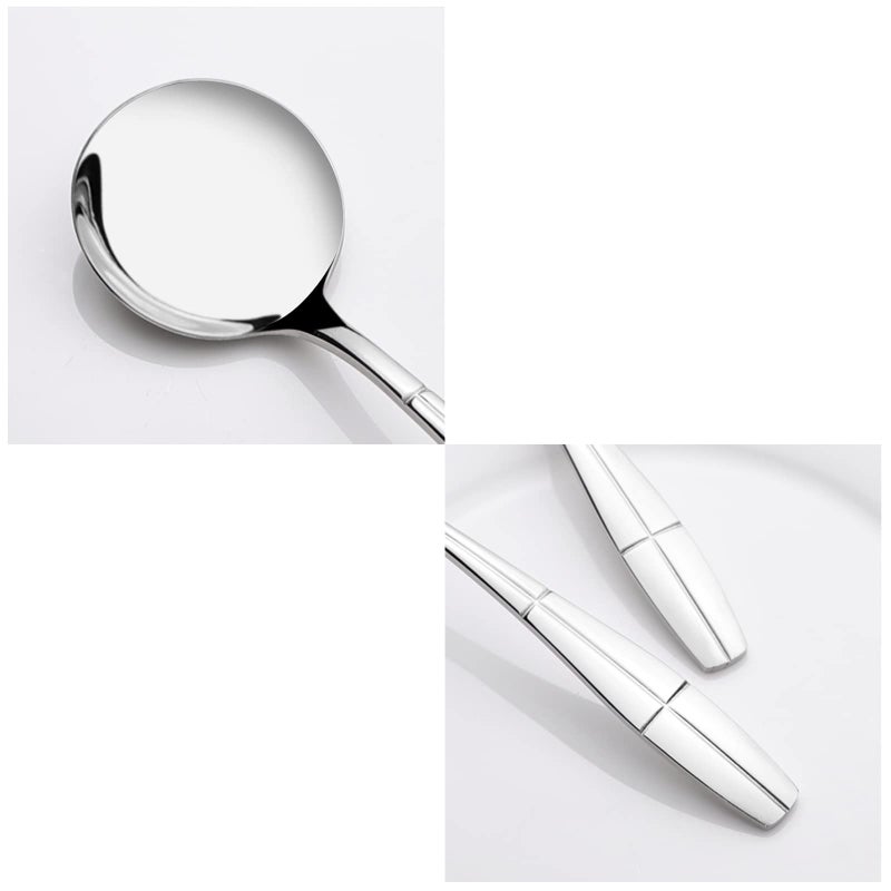 Begale 16-Piece Round Soup Spoon  Stainless Steel Bouillon Spoons - Image 3