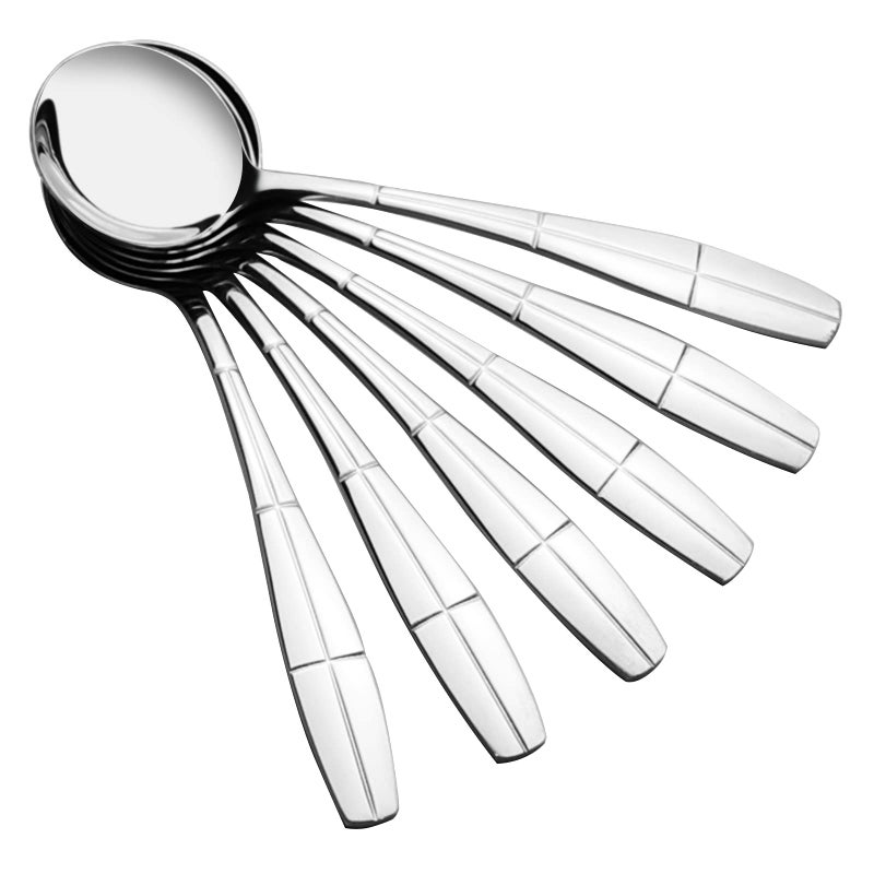 Begale 16-Piece Round Soup Spoon  Stainless Steel Bouillon Spoons - Image 1