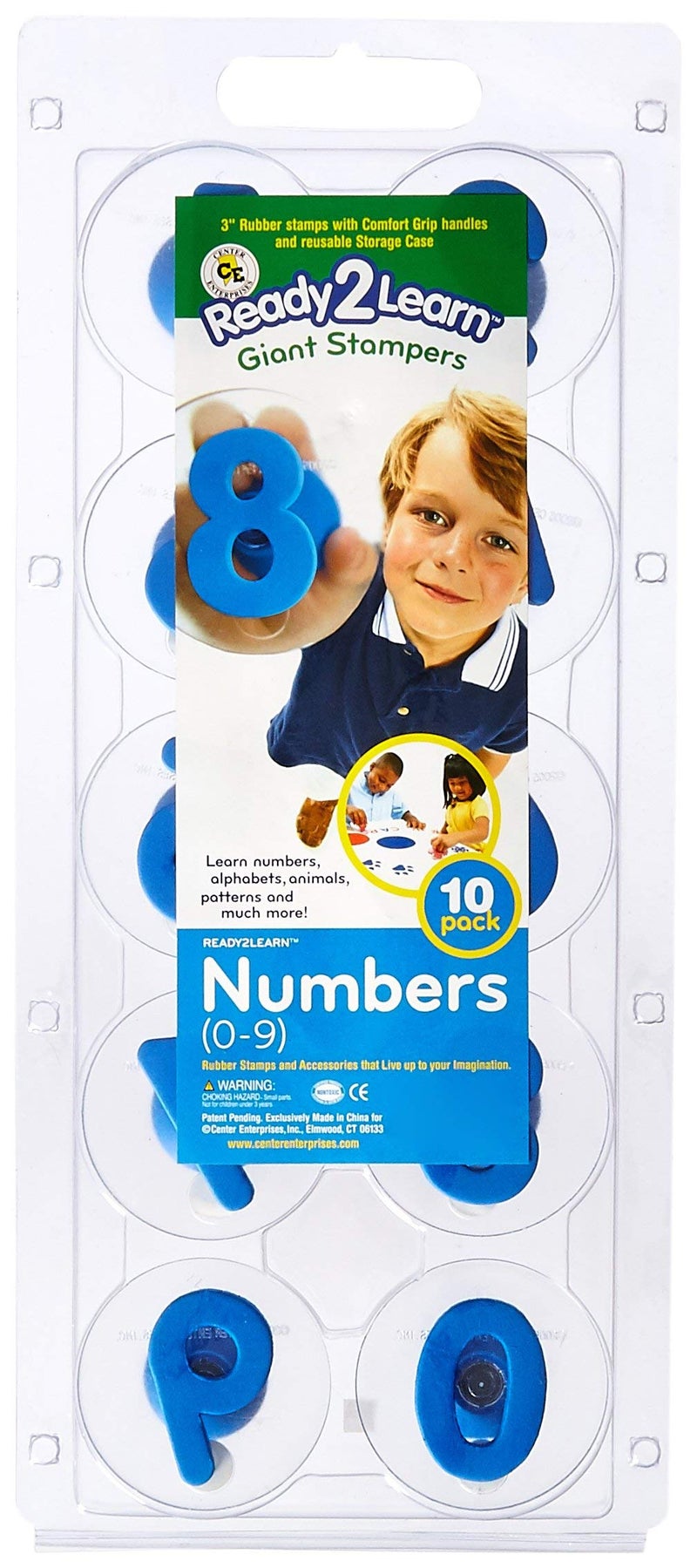 READY 2 LEARN READY 2 LEARN Giant Stampers  Numbers 09  Set of 10  Easy to Hold Foam Stamps for Kids  Arts and Crafts Stamps for Displays Posters Signs and DIY Projects