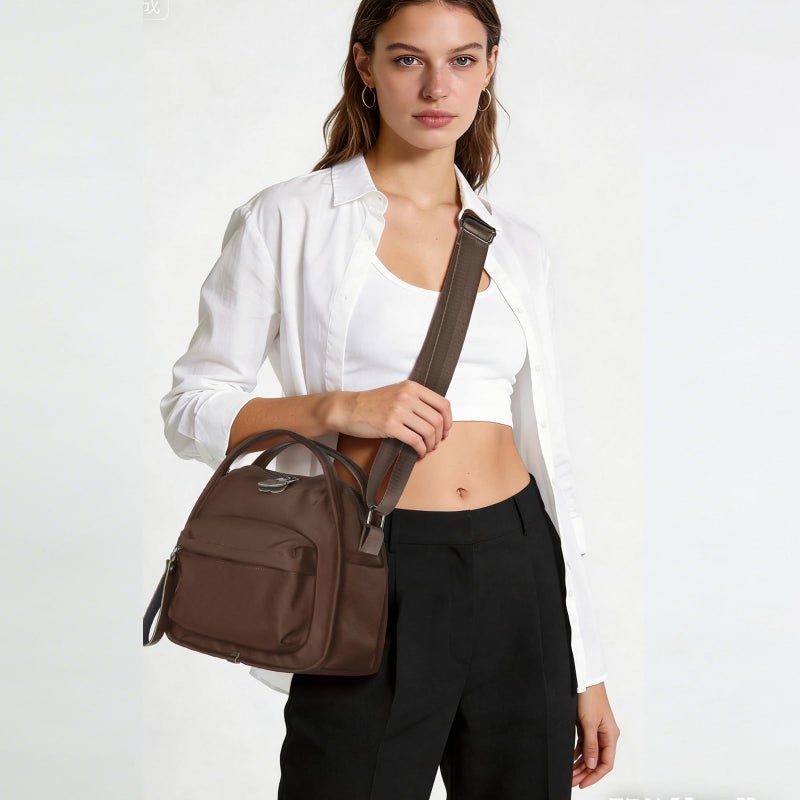 CATSEA Women's Elegant Solid Color Shoulder Bag Fashionable Zipper Crossbody Bags Soft Top Handle Handbag Purse - Image 2