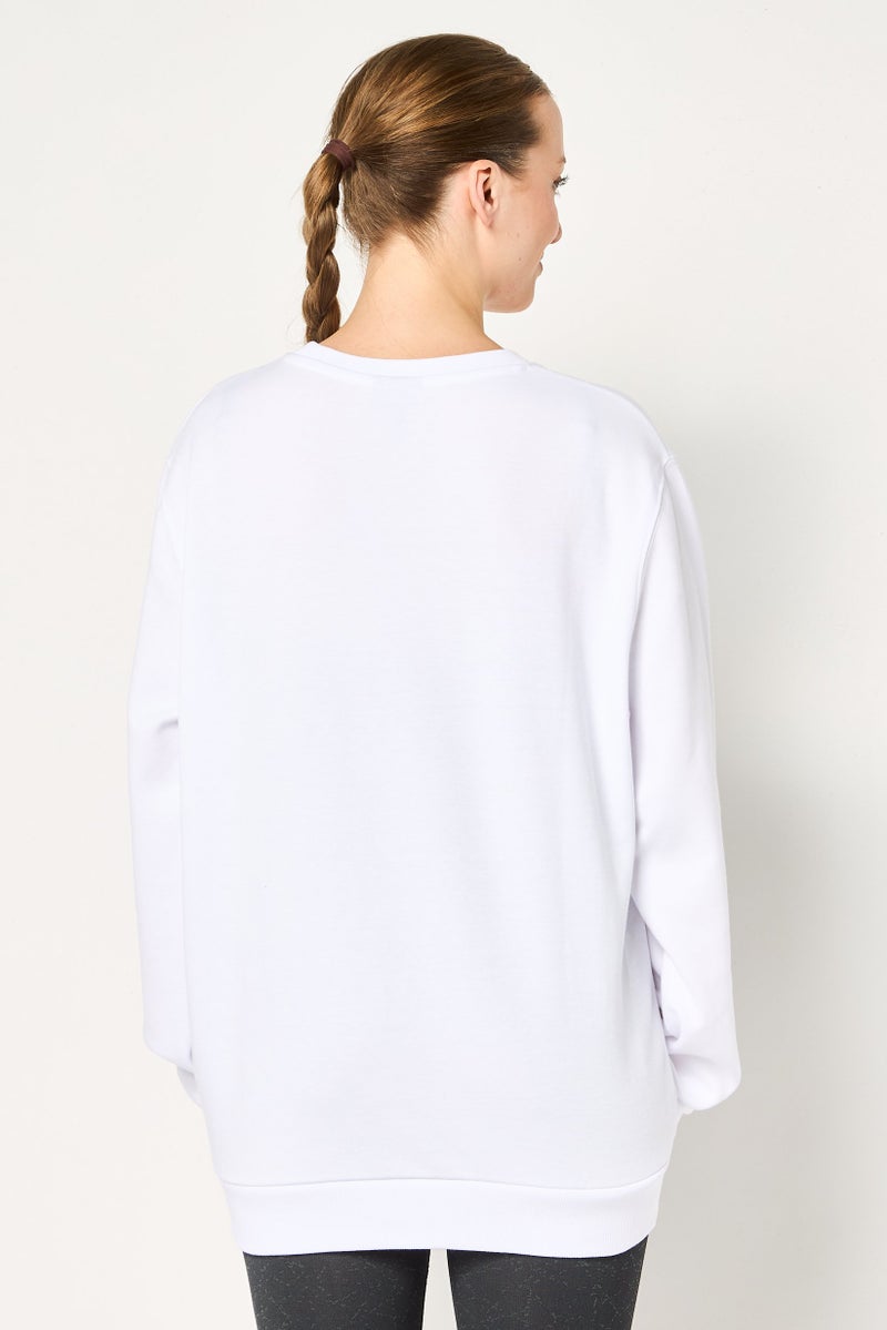 Ellesse Women Sportswear Fit Long Sleeve Outdoor Sweatshirt, White - Image 4