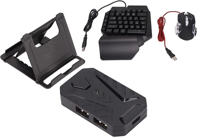 cheekyglo Mix Pro Keyboard and Mouse Adapter, One Handed Keyboard Mouse Combo Set Converter USB Wired Mobile Gaming Keyboard Mouse Adapter Converter for Android, iOS(BT 4.0) - Image 1