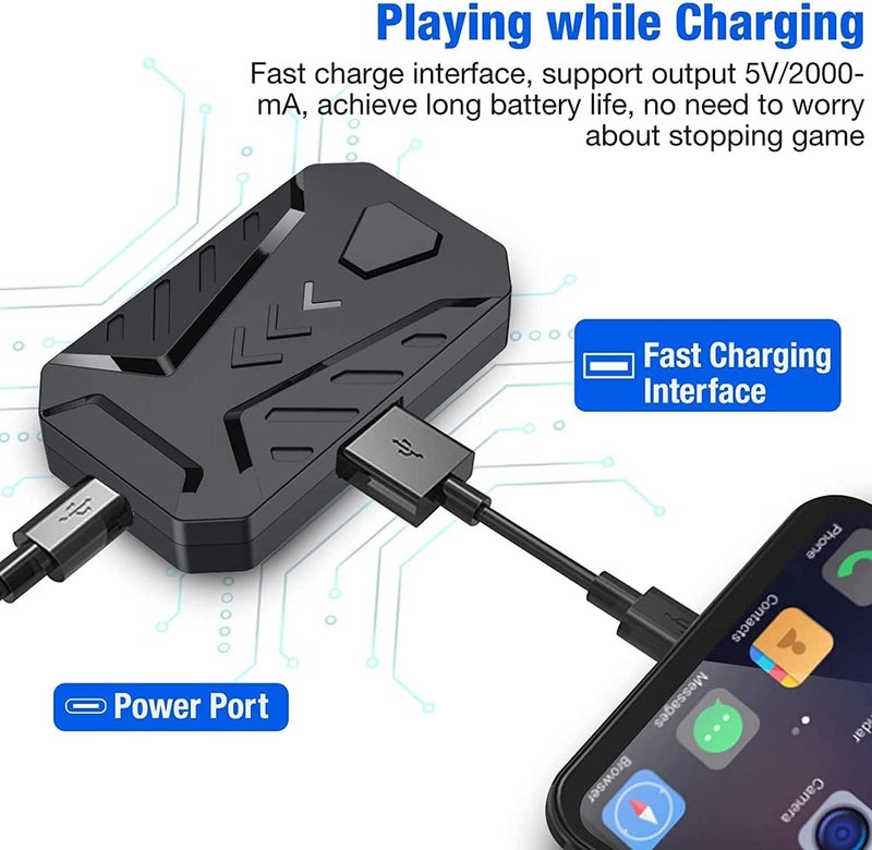 cheekyglo Mix Pro Keyboard and Mouse Adapter, One Handed Keyboard Mouse Combo Set Converter USB Wired Mobile Gaming Keyboard Mouse Adapter Converter for Android, iOS(BT 4.0) - Image 2