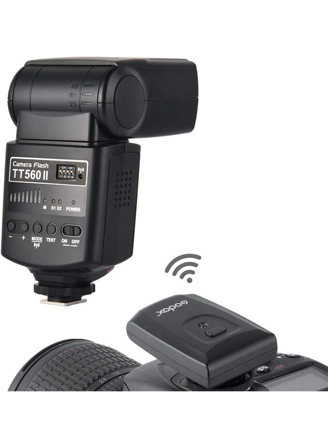 Godox TT560II Wireless 433MHz GN38 Camera Flash Speedlite Light with Built-in Receiver with RT Transmitter Compatible for Canon Nikon Sony Olympus Pentax Fuji DSLR Cameras with Standard Hot Shoe - Image 5