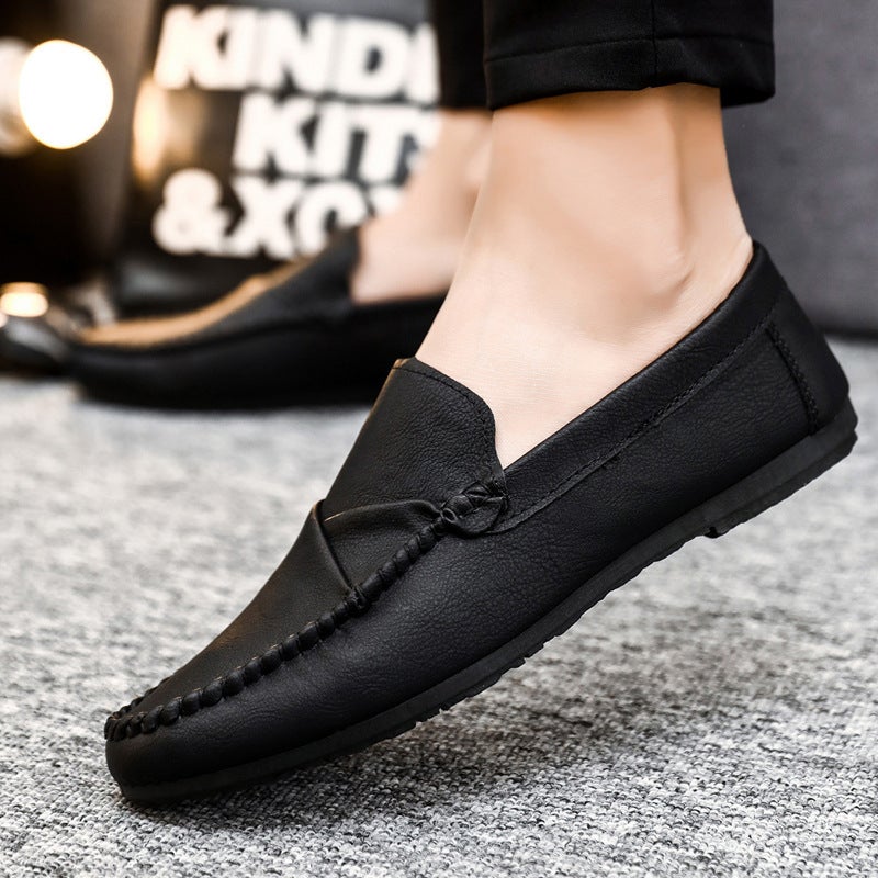 British Style Brown Casual Loafers Mens Lightweight Non-Slip D829 Black 