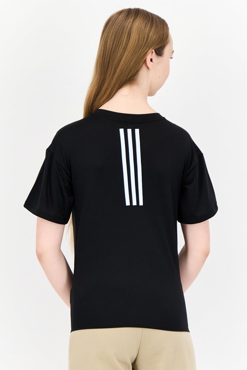 Adidas Women Sportswear Fit Short Sleeve Training Top, Black - Image 2