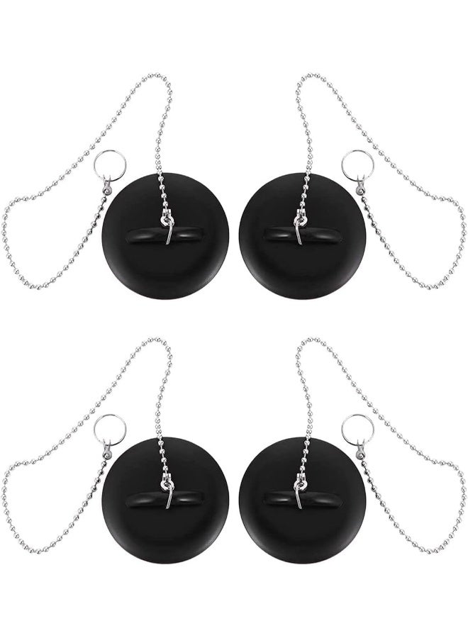 Biella 1.1/2 Inch Tub Stopper Bathroom Sink Drain Plug Silicone Bathtub Drain Stopper With Chains For Kitchen Bathtub Bathroom Sink Drains - Image 1