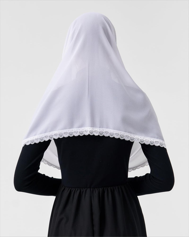 Leimandy Mulsim White Veil Infinity Scarf for Church Chiffon Hijab Head Scarf Shawl Wrap for Muslim V96 (White) - Image 4