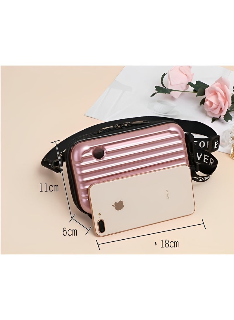 REOCLE Crossbody Bag Mini Suitcase Crossbody Handbag Small Cell Phone Purse Hard Shell with Adjustable Strap Casual Messenger Bags Waterproof Satchels for Unisex - Image 3