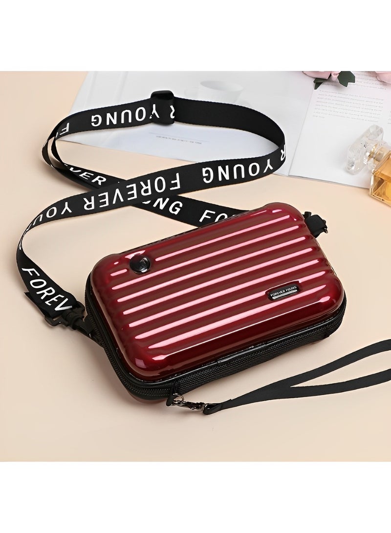 REOCLE Crossbody Bag Mini Suitcase Crossbody Handbag Small Cell Phone Purse Hard Shell with Adjustable Strap Casual Messenger Bags Waterproof Satchels for Unisex - Image 2