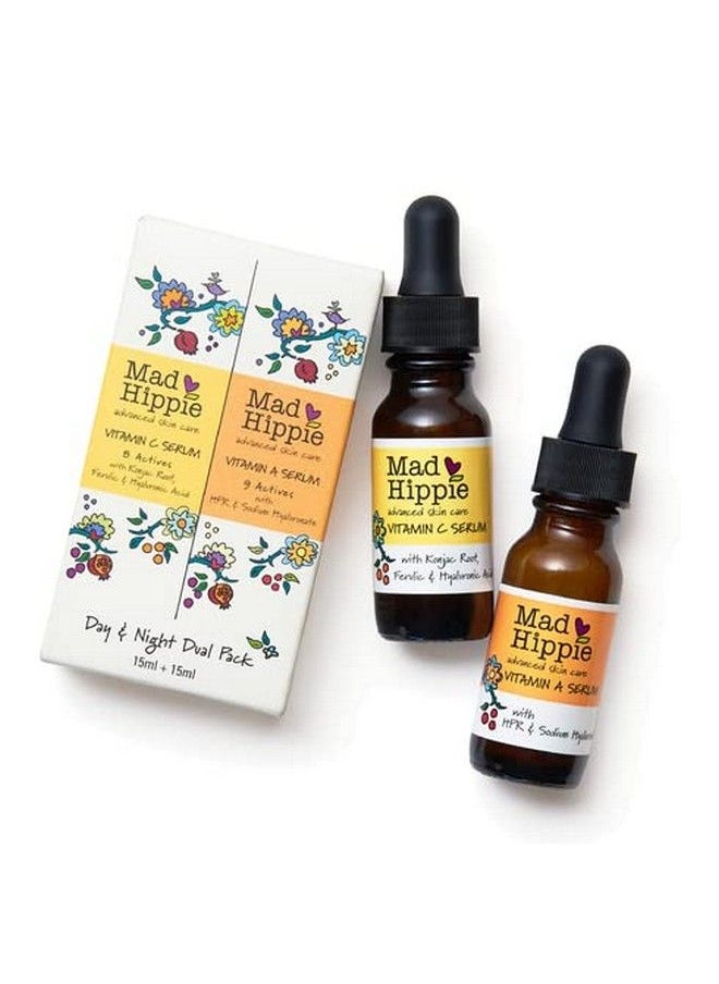 Mad Hippie Skin Care Set Day & Night Dual Pack Includes 1 Vitamin C Serum With Vitamin E & 1 Vitamin A Serum With Hpr & Aloe Natural Vegan Active Ingredients Travel Size 0.5 Fl Oz Ea  - Image 3