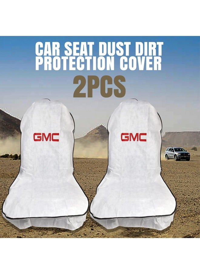 GMC Car Seat Protection Cover High Quality Universal Car Seat Cover Extra Protection For Your Seat 2Pcs Set Dust Dirt Protection Cover White - Image 1