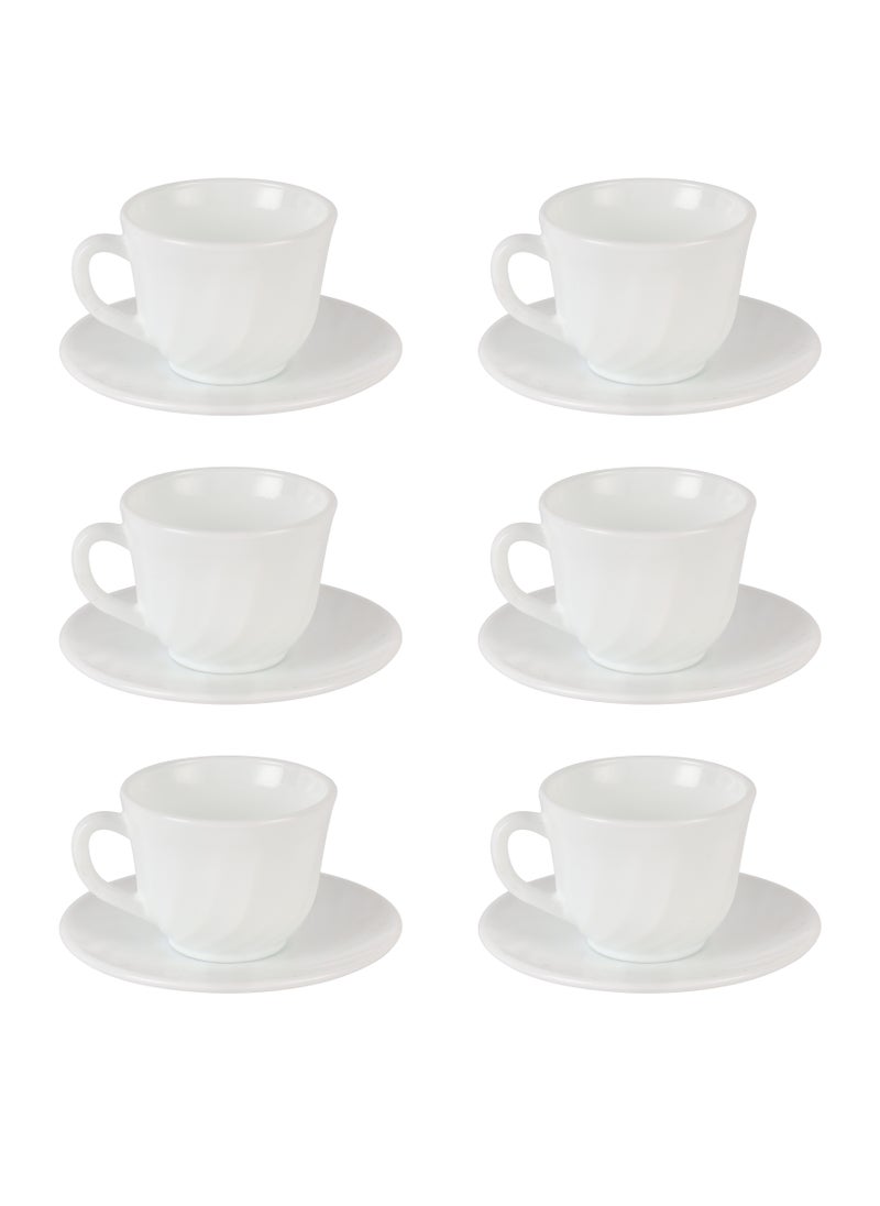 DELCASA Delcasa 12 Piece Opalware Cup and Saucer Set- DC3401  - Image 1