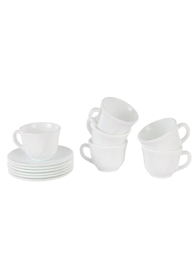 DELCASA Delcasa 12 Piece Opalware Cup and Saucer Set- DC3401  - Image 5