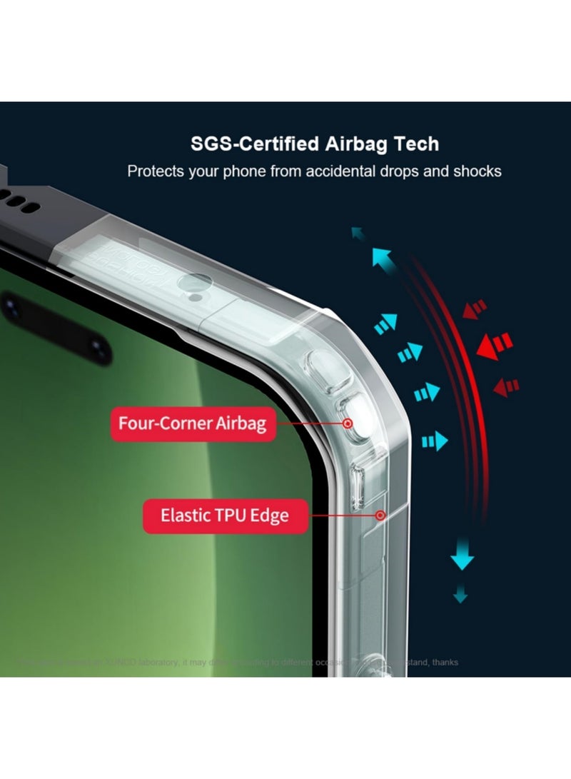 أداندو راب متوافق مع هاتف Honor Magic 8 Pro، مزود بحلقات مغناطيسية قوية، مقاوم للسقوط، مقاوم للعرق، مقاوم لبصمات الأصابع، ومقاوم للصدمات. جراب حماية للهاتف يناسب Honor Magic 8 Pro (أسود) - Image 4