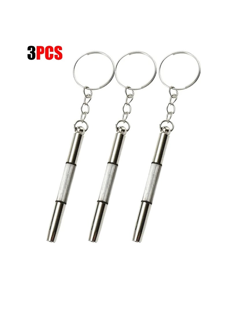 Sunglasses Repair Screwdriver, Portable Multifunctional Glasses Maintenance Tool, Non Slip Comfortable Grip Eyeglass Screwdriver Repair For Home Or Store Use, (3pcs, Silver)  - Image 1