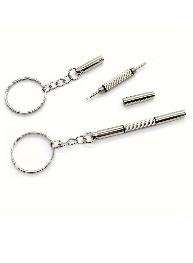 Sunglasses Repair Screwdriver, Portable Multifunctional Glasses Maintenance Tool, Non Slip Comfortable Grip Eyeglass Screwdriver Repair For Home Or Store Use, (3pcs, Silver)  - Image 2