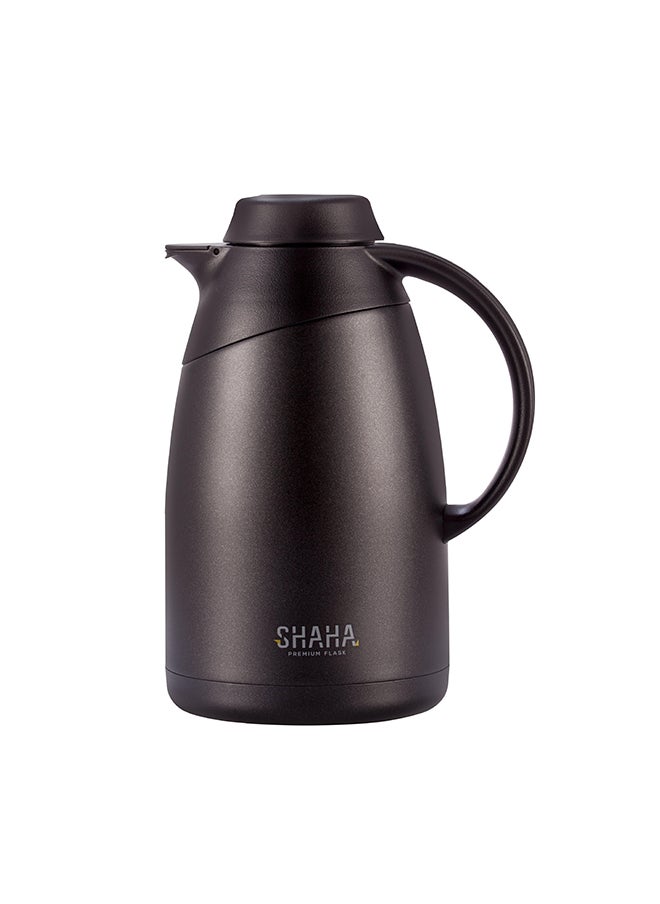 SHAHA - Stainless Steel Vacuum Flask With Filter 1.4L Black - Image 1