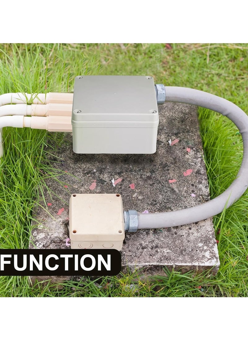 صندوق توصيل كهربائي بلاستيكي IP65 مقاوم للماء والغبار لحماية صناديق التوصيل والأنابيب والتجهيزات، رمادي أبيض 6'' x 6'' x 3'' - Image 2