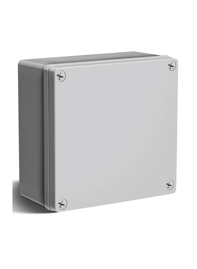 صندوق توصيل كهربائي بلاستيكي IP65 مقاوم للماء والغبار لحماية صناديق التوصيل والأنابيب والتجهيزات، رمادي أبيض 6'' x 6'' x 3'' - Image 1