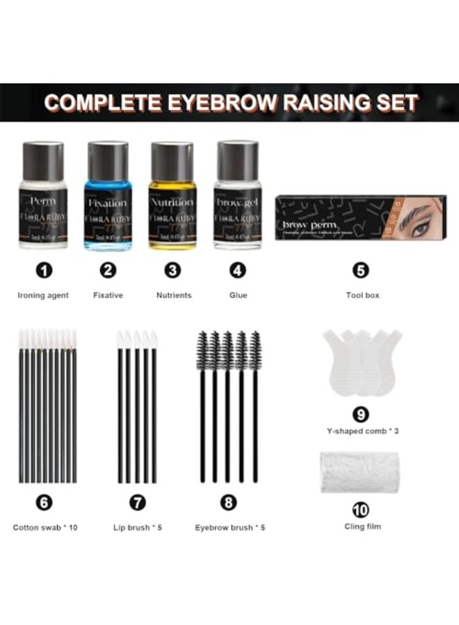 FLORA RUBY Brow Lamination Kit, DIY Eyebrow Lamination Kit At Home, Professional Result 6-8 Weeks Long Lasting, Instant Lift for Fuller Thicker Brows, صبغة حواجب - Image 2