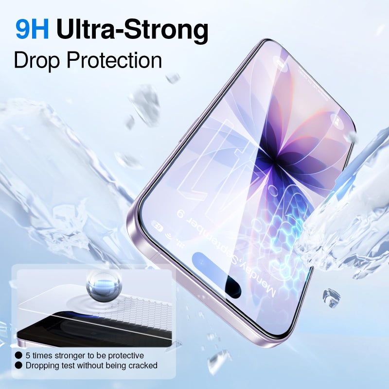 SMARTDEVIL 2 Pack for iPhone 17 Screen Protector, 9H Hardness Military Grade Shatterproof, HD Clear Tempered Glass with Auto Dust-Elimination, Bubble Free, Easy Installation, Case Friendly - Image 3