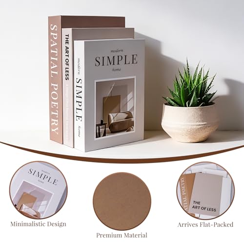 FloraSea 3Pcs Decorative Books, Coffee Table Books for Table Decor or Shelf Decor, Fake Books for Home Decoration - Image 5