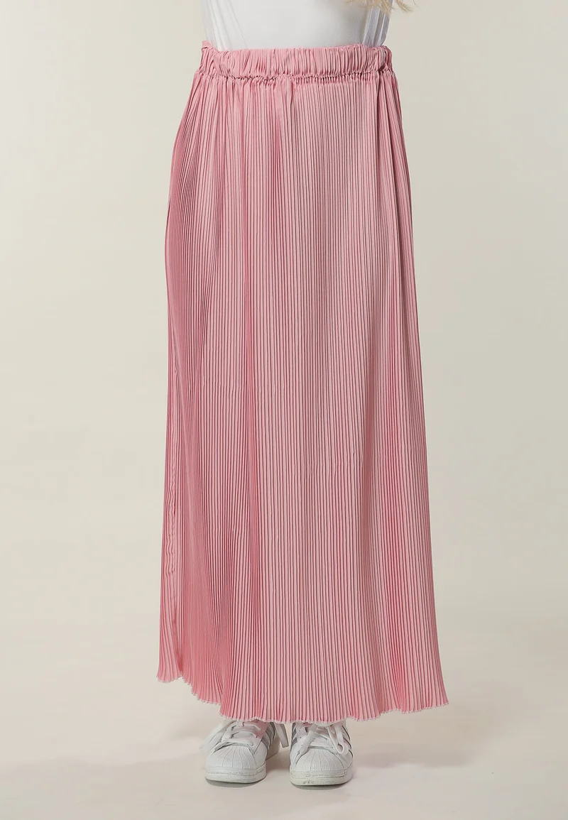 Moistreet Pleated High Waist Maxi Skirt