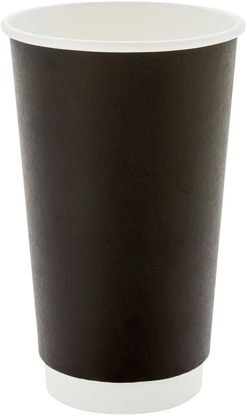 Restaurantware Restaurantware 16 Ounce Disposable Coffee Cups 500 Double Wall Hot Cups For Coffee  Lids Sold Separately Rippled Wall Black Paper Insulated Coffee Cups For Coffee Hot Chocolate Tea And More  - Image 5