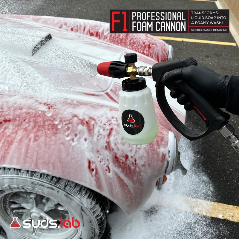 suds.lab Suds Lab F1 Professional Foam Cannon with 32 Ounce Canister, Adjustable Foam Nozzle, Quick Connect Pressure Washer, Clean Dirt, Car Washing - Image 2