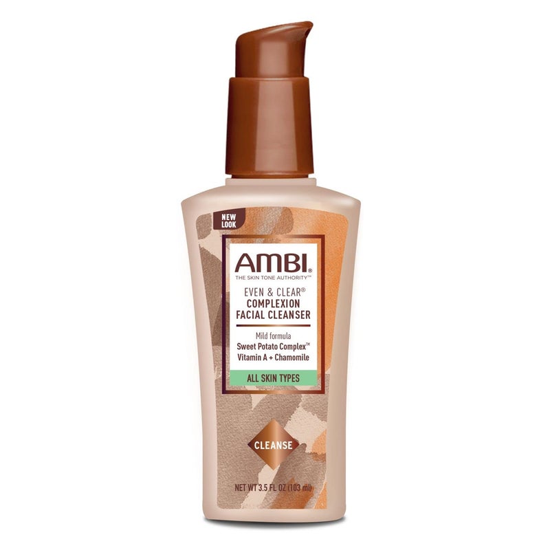 Ambi Even  Clear Complexion Facial Cleanser For Men  Women All Skin Types Sweet Potato Chamomile Green Tea Hydroquinonefree Soapfree Alcoholfree Fragrancefree Dyefree 35 Fl Oz