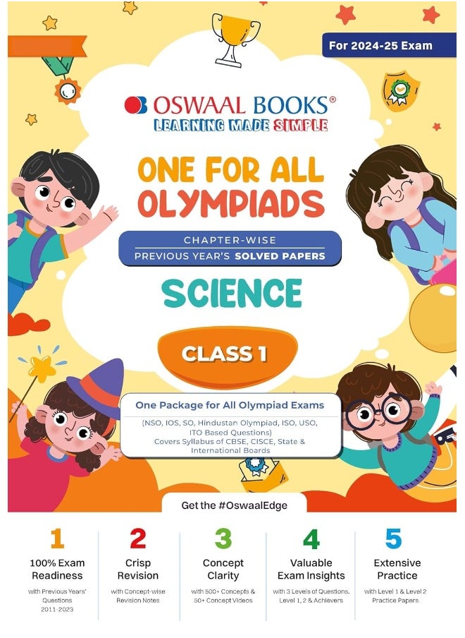 Oswaal One For All Olympiad Class 1 Science | Previous Years Solved Papers | For 2024-25 Exam  - Image 1