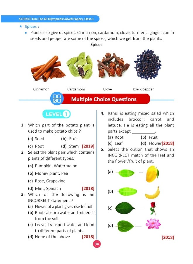 Oswaal One For All Olympiad Class 1 Science | Previous Years Solved Papers | For 2024-25 Exam  - Image 5